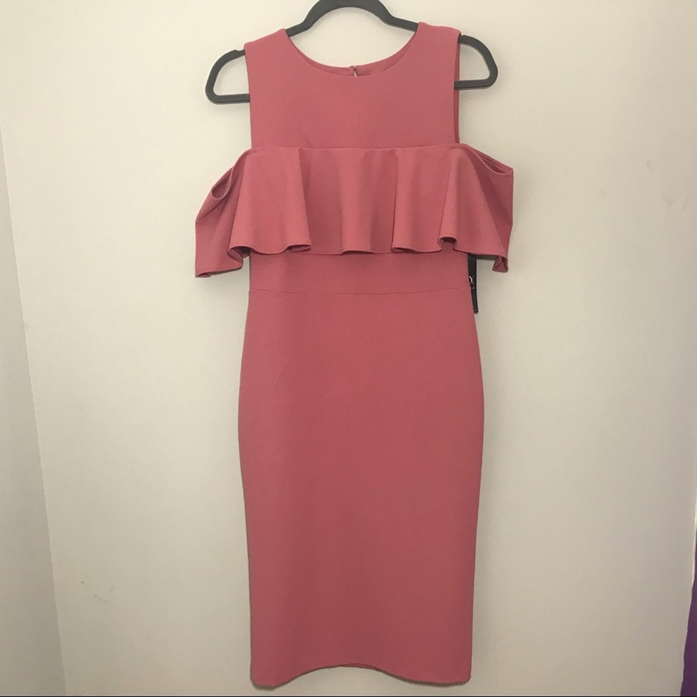 NY&Co. Plum cold shoulder midi dress NWT